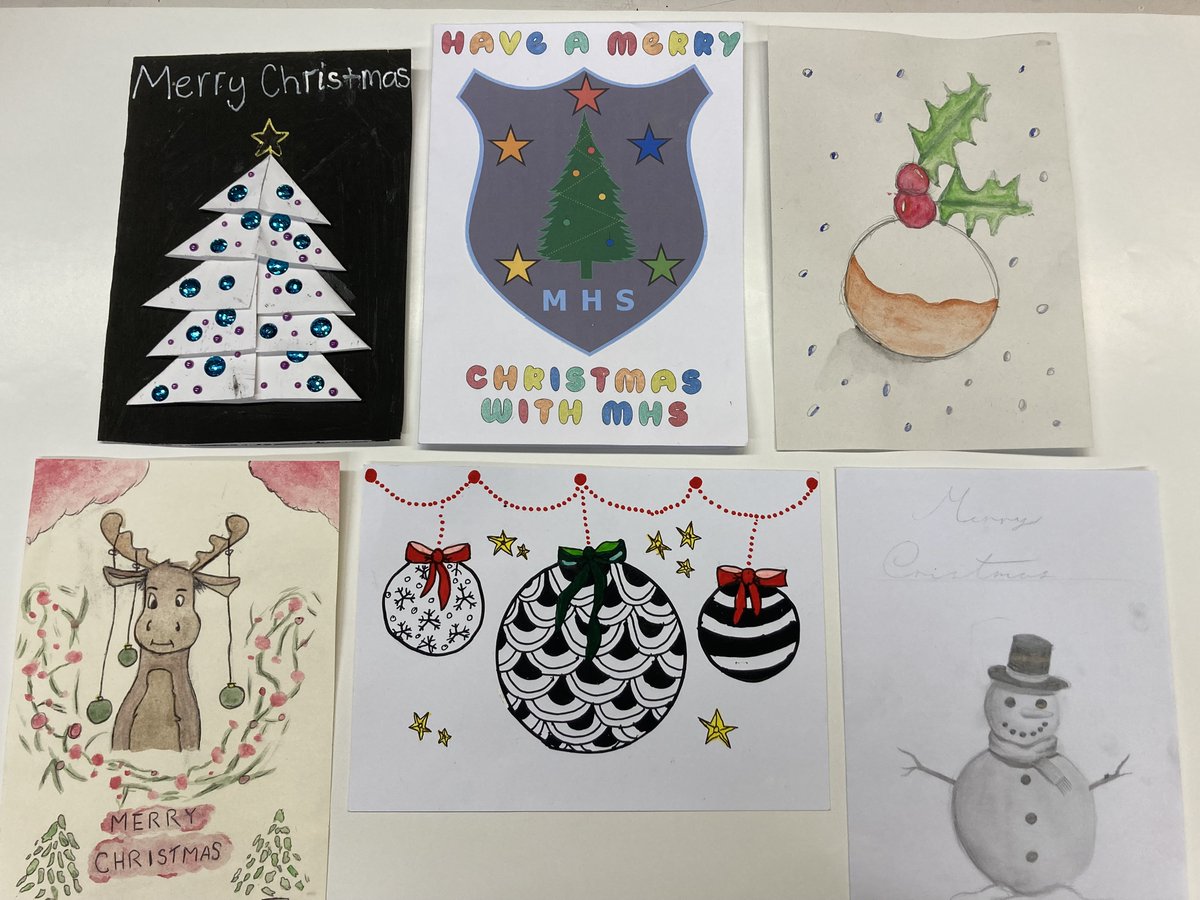 Christmas Card Competition!
Well done to all students who participated in the recent school Art House competition to design the school Christmas card. We now have our 6 shortlisted entries, congratulations to these students and we await to see the chosen final design!