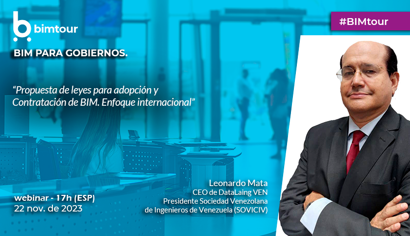 BIMAcademyES's tweet photo. En el #BIMtour. Ciclo sobre #BIM y el Sector Público tenedremos a Leonardo Mata (@datalaing) como ponente de la sesión de #BIM para Gobiernos
Confirma asistencia
🗓️ 22/11/23
⏰ 17h
👉 https://t.co/Mrr0OsuzlM
@BIMCommunity , @datalaing @socialtek_media https://t.co/FMvKTZcium
