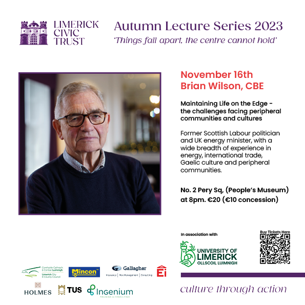 Don't miss out on an enlightening evening! Join us tomorrow for a captivating lecture with Brian Wilson, CBE. Book your tickets now to secure your spot! #OurRuralFuture #ProjectIreland2040 bit.ly/LCTLectureSeri…