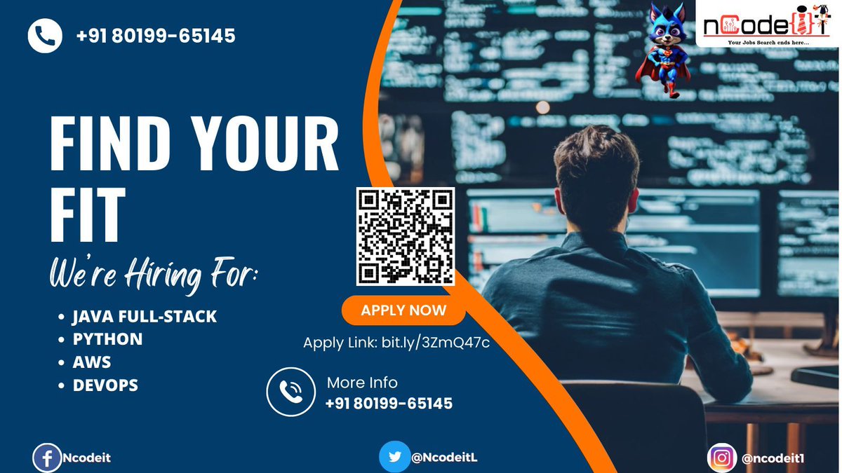 NcodeitL's tweet photo. Find your fit!

Join our Job-Oriented Program = https://t.co/XJXSs5AeiR 

For more updates, join Telegram Channel: https://t.co/G0ZkYjhYCb 
WhatsApp Group: https://t.co/69xh9neZhg 

#jobtraining #skills #itskills #itstaffing #staffing #jobs #ncodeit https://t.co/quMaBy0WEO