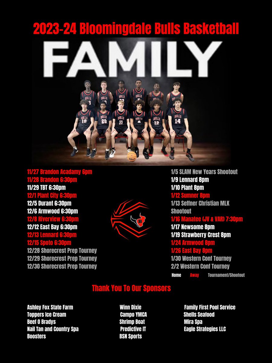 Meet the 23-24 Bloomingdale Boys Basketball Team