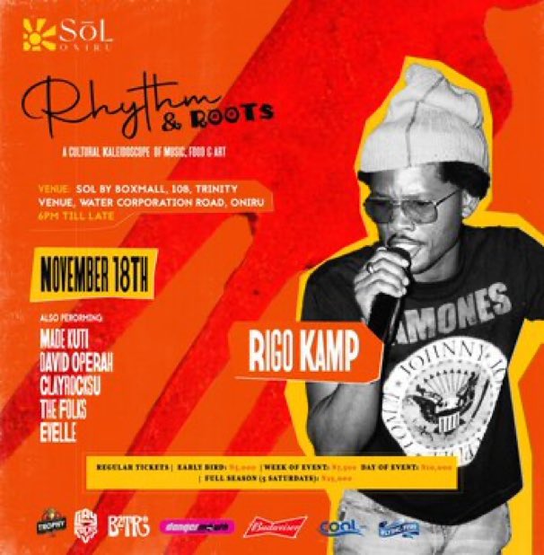 tweetsbydeezah's tweet photo. Prepare yourself for a sensational 5-weekend adventure at Sol Oniru during Rhythm and Roots. From mouthwatering food options to captivating art displays, this event is designed to ignite your senses and leave you with unforgettable memories. #Rhythmnroots23 https://t.co/ROX5mDOP0X