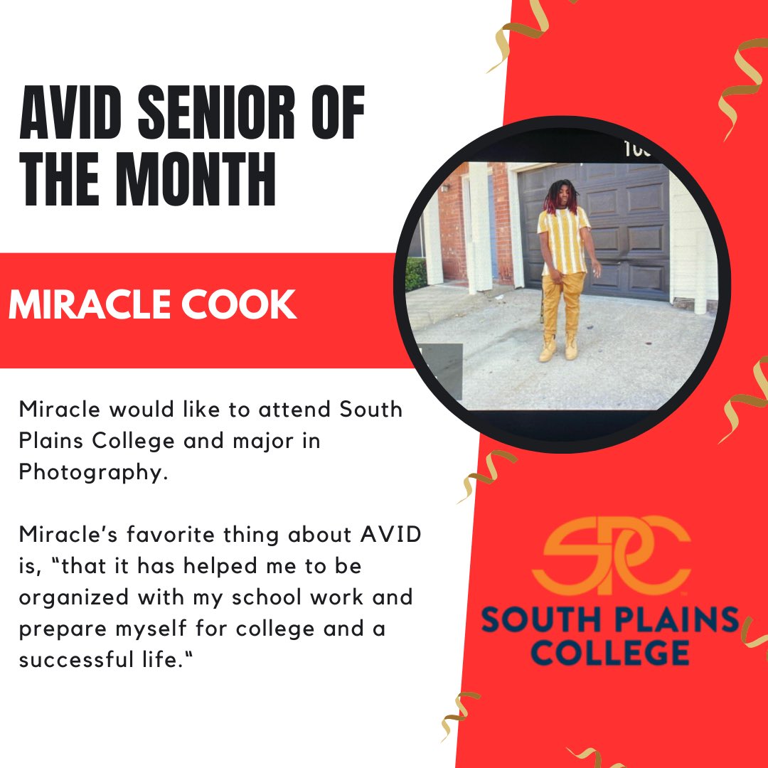 Congratulations to our AVID Senior of the Month, Miracle Cook! Miracle has grown so much with her time at CHS &amp; we are so proud of all she’s accomplished 👏🏼🎉🎓 @creekviewleads @cfbisd @avid4college