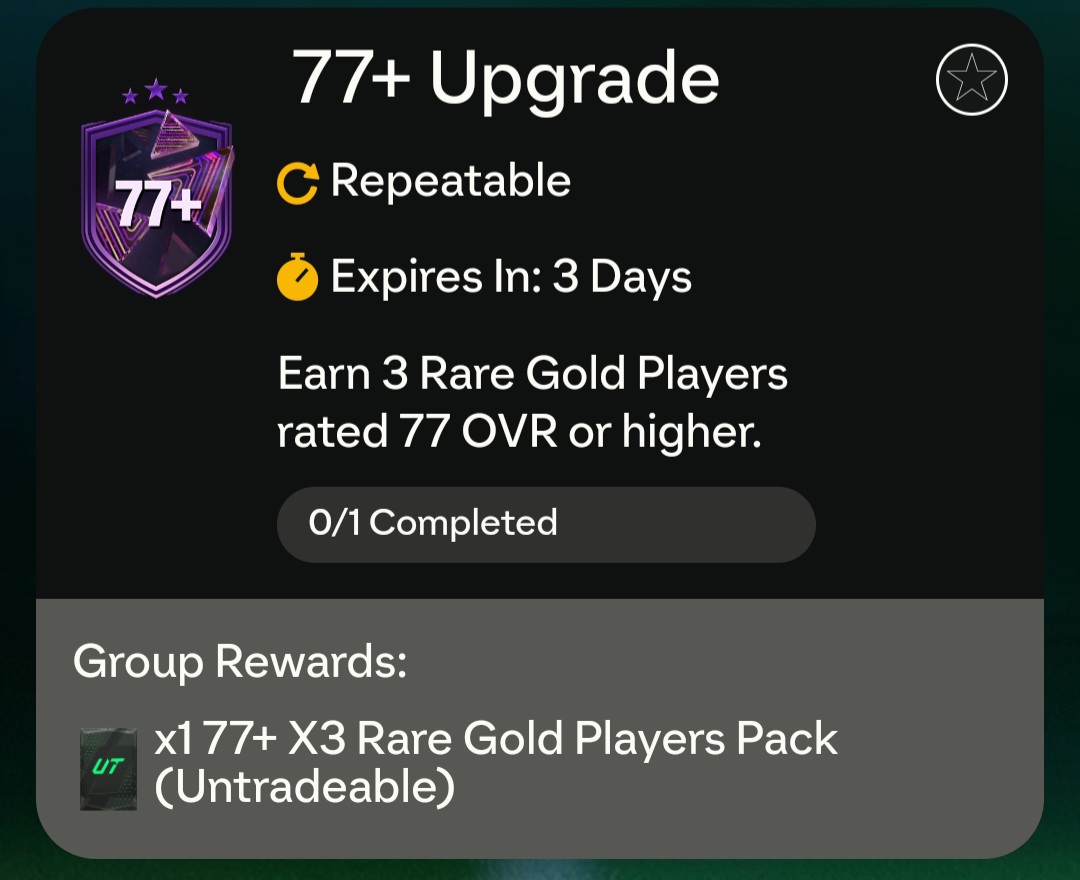 💥64 × 77+ Triple Upgrade💥

Worth the Coins/Grind🤔?

For now the Sbc costs ~6,5k

In the Thread below I show:
🔹️All Packs🍀
🔹️A Calculation🧾
🔹️An Overview📒
🔹️My Thoughts💭

💚+🔁 appreciated

Page 1/14