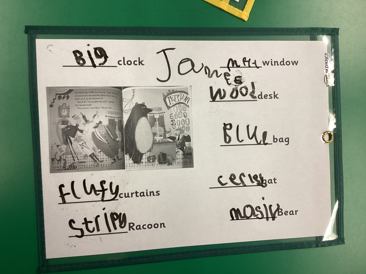 Y1 <a href="/RedesdalePrim/">Redesdale Primary</a> have been using adjectives to describe the nouns in their new focus text, Hibernation Hotel.