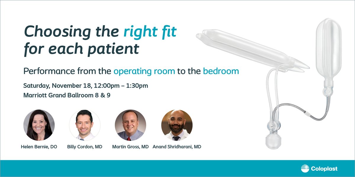 Coloplast Interventional Urology (@coloplast_md) on Twitter photo Join #Coloplast Saturday, November 18 at 12 pm to learn from <a href="/drhelenbernie/">Helen L. Bernie</a>, @Dr_cordon, Dr. Gross, & <a href="/DrShrid/">Anand Shridharani</a> on choosing the right fit for each patient with the #Titan® #IPP Join #Coloplast Saturday, November 18 at 12 pm to learn from <a href="/drhelenbernie/">Helen L. Bernie</a>, @Dr_cordon, Dr. Gross, & <a href="/DrShrid/">Anand Shridharani</a> on choosing the right fit for each patient with the #Titan® #IPP