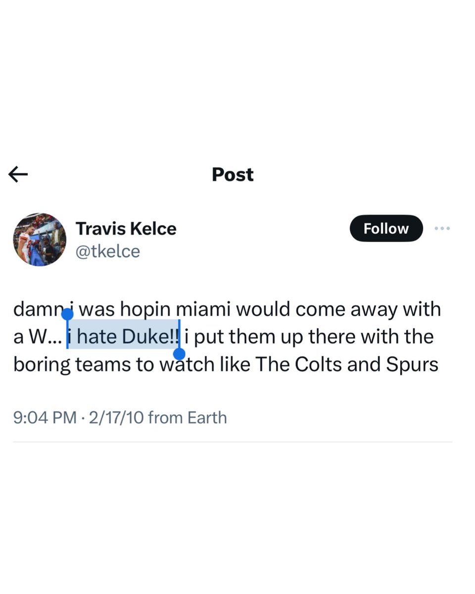 By the associative property it is now safe to assume that Taylor Swift also loves UNC and hates Duke. 

This is the best day of my life.