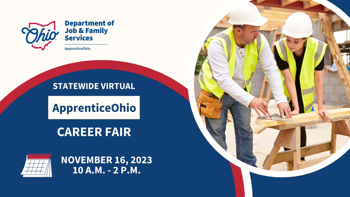 apprenticeohio's tweet image. 🚨 Job seekers, it's not too late to register for our Statewide Virtual Career Fair! Register today, upload your resume and meet with employers looking to hire! Register at app.brazenconnect.com/a/OMJ-2/e/Lry7j.  #NAW23 #ApprenticeshipWorks