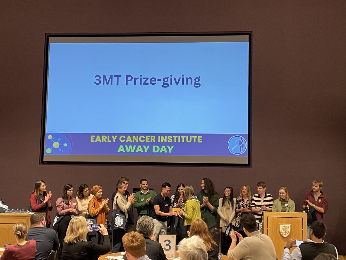 Thanks again to @EarlyCancerCam for a great away day last week! It was great to mingle and enjoy some fun activities. A great job done by all the 3-minute thesis presenters - congratulations to Muhamad Hartono from our lab and @FrukLab for his winning presentation!