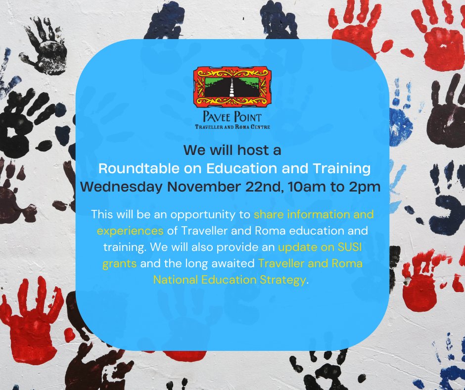 Please see the agenda for our Roundtable on Education &amp; Training 22nd Nov. To book, please email tracey.reilly@pavee.ie bit.ly/47BwKpl