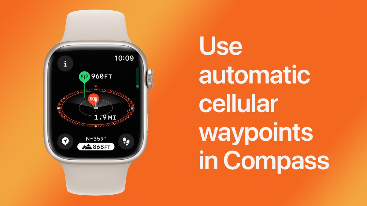 Check out new features for hikers in the Compass app in watchOS 10. 🥾 ...