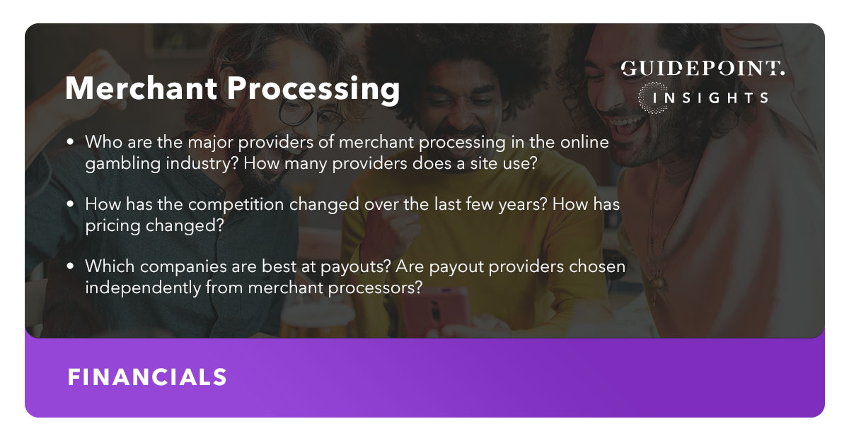 Guidepoint's tweet image. Which key players dominate #merchantprocessing in the #onlinegambling industry? The Director of Payment and Risk Operations for #BetMGM outlines the competitive landscape and technological aspects within the sector: bit.ly/46bTZ8E