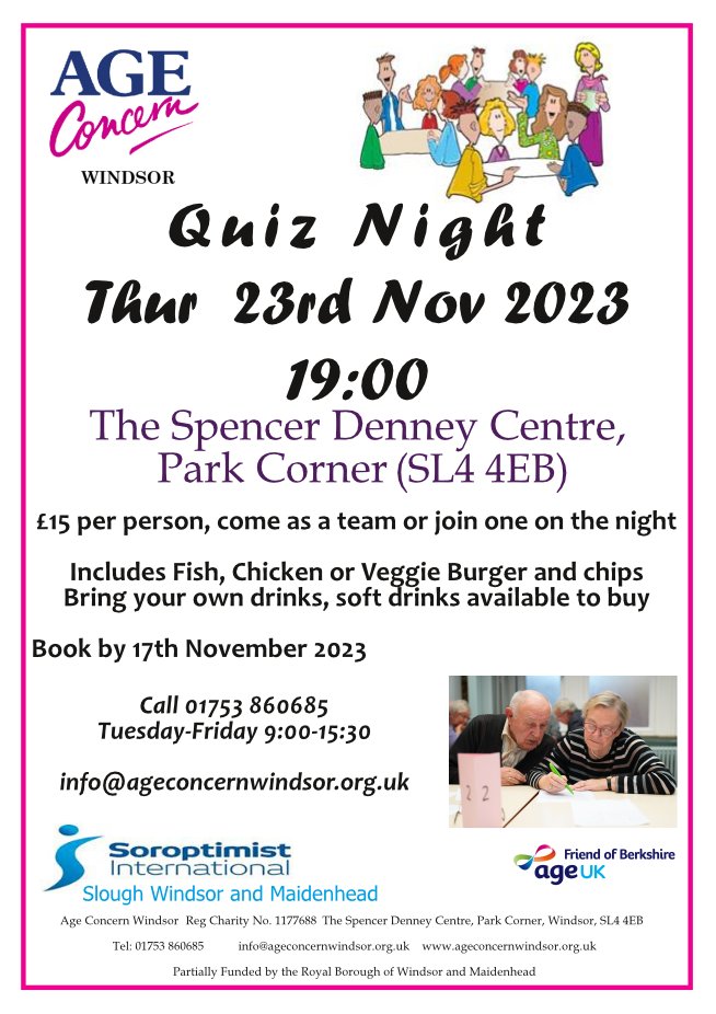 Last call for our Quiz night, would you enjoy a pitting your brains against us. Sign up and see who knows the most and who doesn't! give us a call 01753 860685 #fundraising #charity #windsor #quiznight