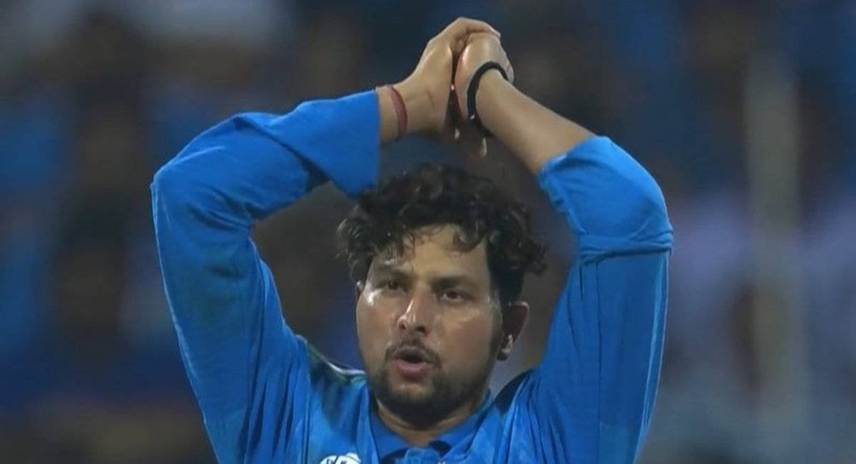 0, 0, 1, 0, 0, 1, 1, 0, 2, 0, W, 1 by Kuldeep Yadav in the 42nd &amp; 44th over. 

- The Game Changer. 🇮🇳