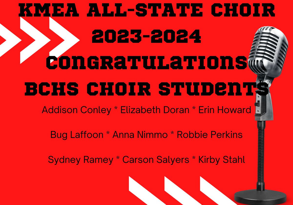 Way to go BCHS Choir students! You are doing amazing!!  Keep it up!!