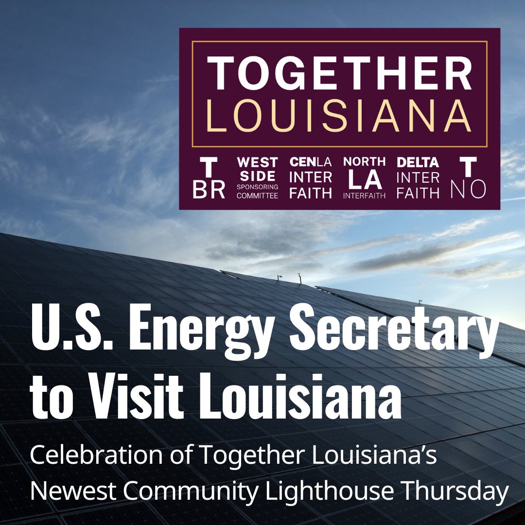 Tog4LA's tweet photo. Secretary of @ENERGY Granholm will join Together Louisiana on Thursday to celebrate the completion of a #CommunityLighthouse that will serve residents during disasters. It is located in St. John the Baptist, the most vulnerable county (parish!) to climate change in the US https://t.co/Vg0LjkTd5f