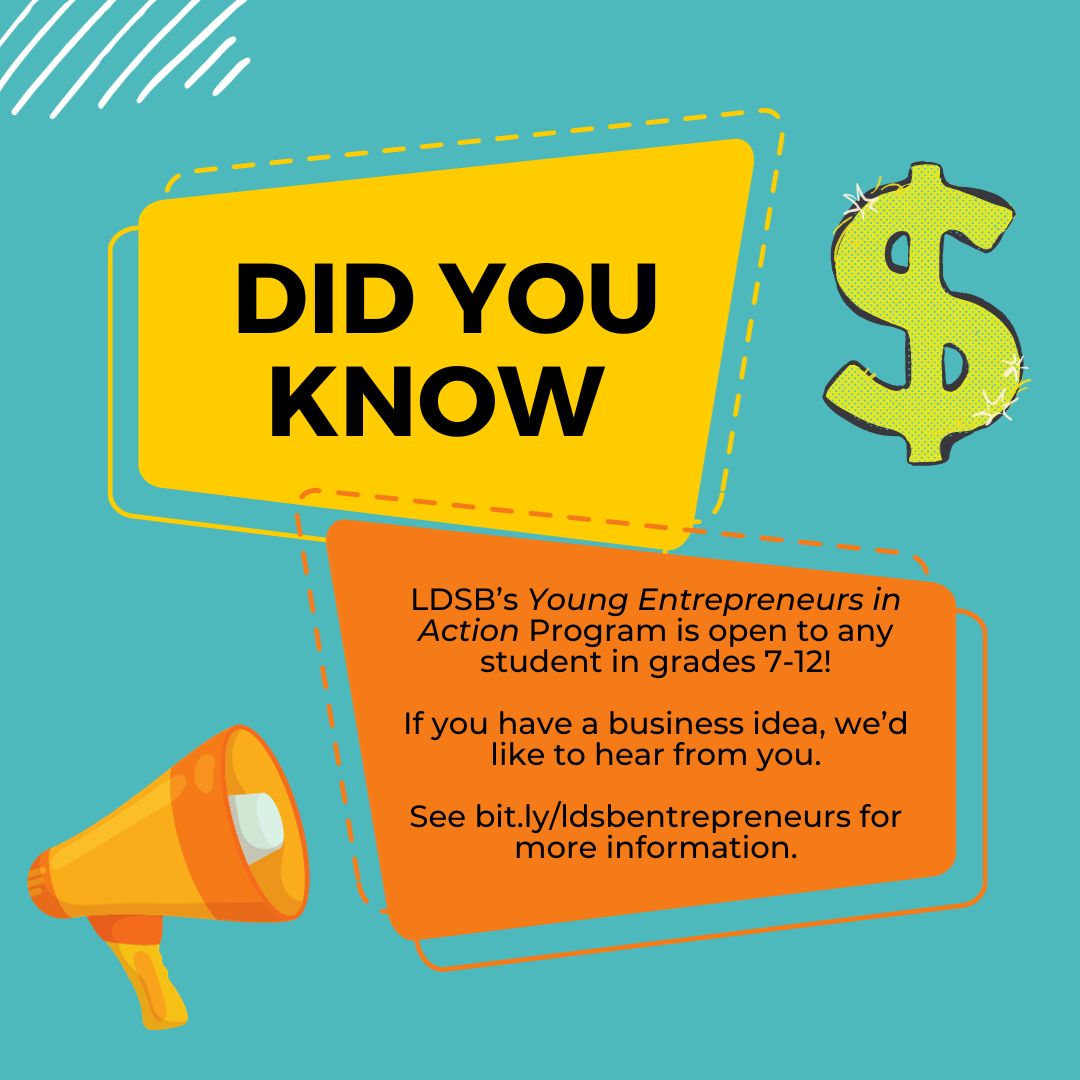 📣 <a href="/LimestoneDSB/">Limestone District School Board</a> Grade 7-12 students: it's Global Entrepreneurship week. Have a business idea? Join the Young Entrepreneurs in Action program! Learn more: bit.ly/ldsbentreprene… #youngentrepreneursinaction