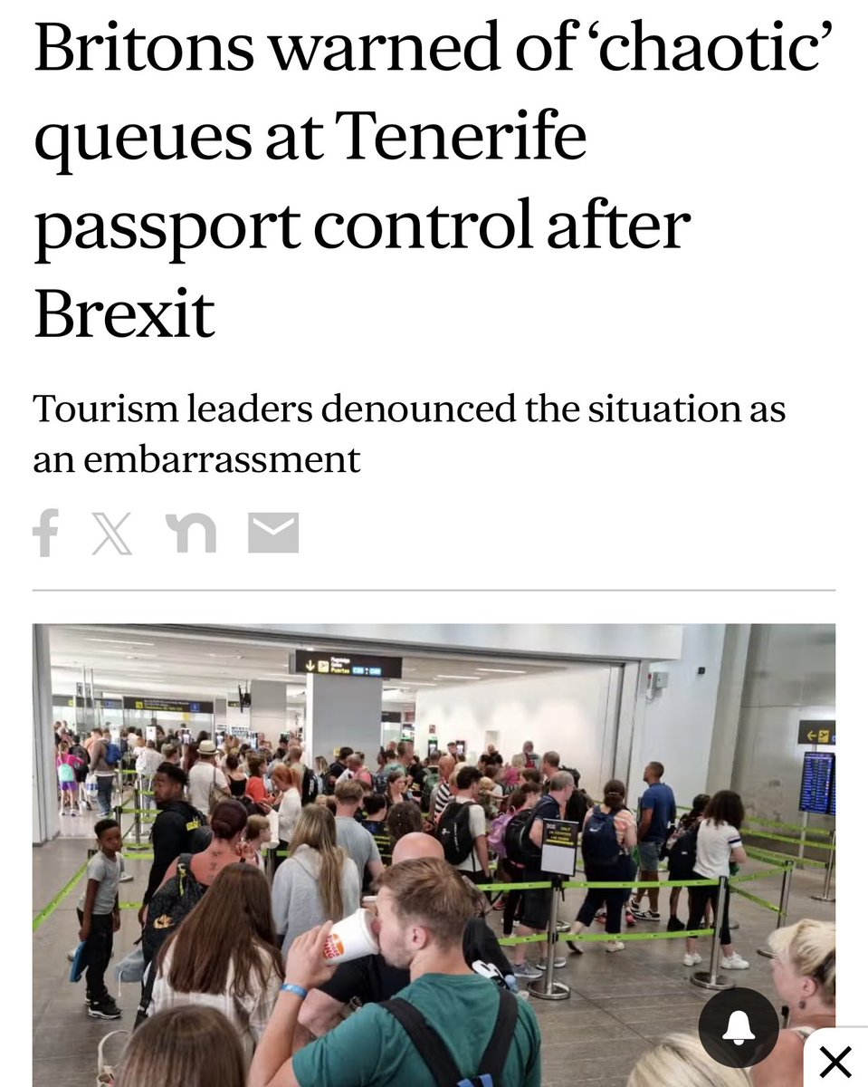 So much #Brexit winning! Now when you go to Tenerife you get the added bonus of spending hours in constant chaos at the airport. Britons holidaying in Tenerife are being warned of “constant chaos” and long delays at airport passport control when they touch down. Tourism leaders…