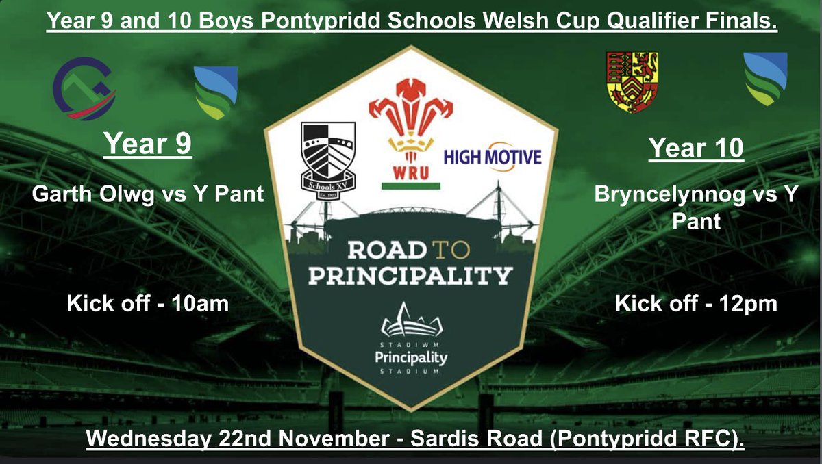 A lot of hard work has gone into reorganising this so a massive thank you to @PontypriddRFC / @PontyPSRU for hosting what should be a great day of school boy rugby in our area. Can’t wait! 🏉🏉 @BrynCelynnogPE @AddGorffGO @pant_ed @WRU_Community @IoanRhysEvans @ClarkeWRUEdu