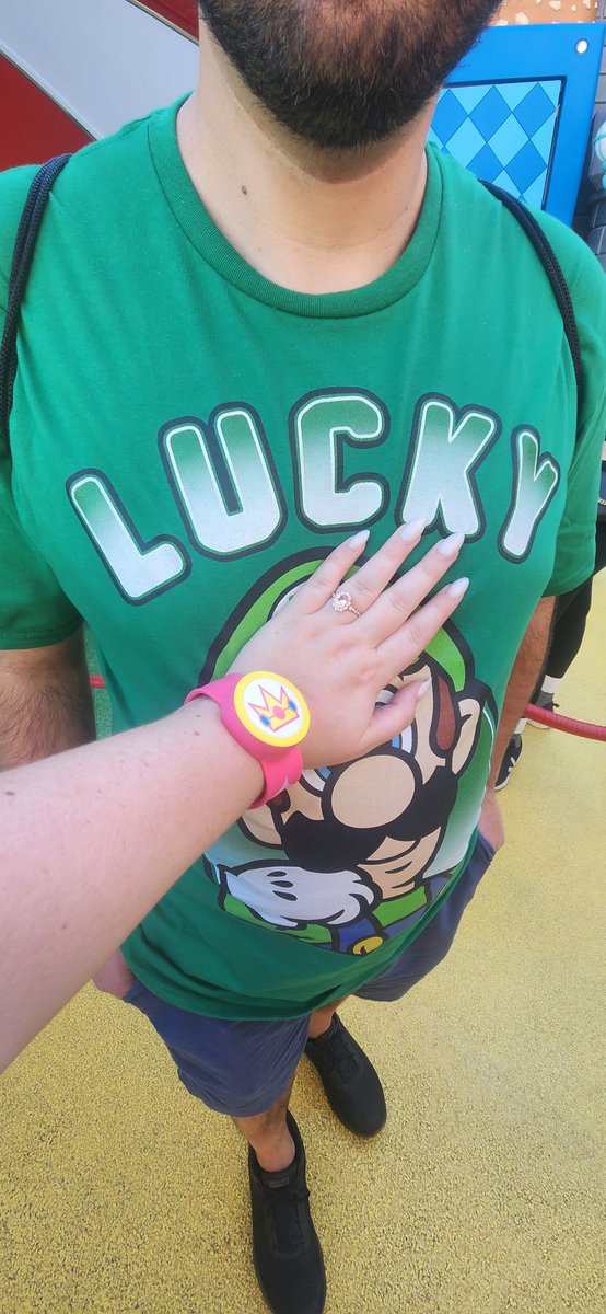 PixelSSB's tweet image. I got engaged at Nintendo world under Princess Peaches Arch🩷 11/9/23 💍🩷