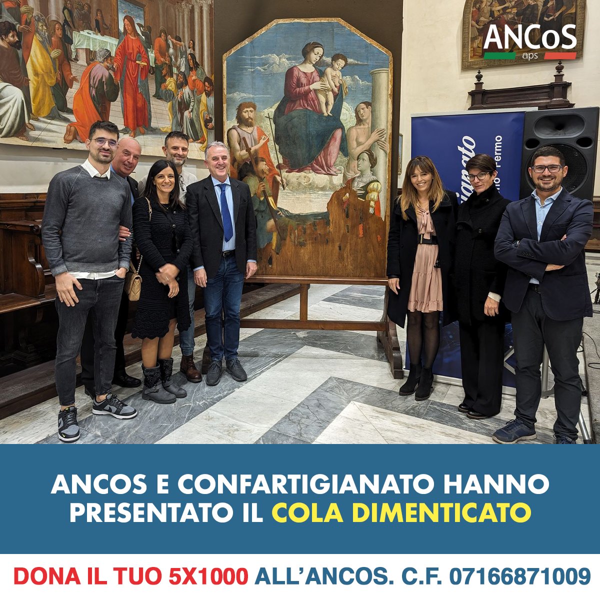 È tornata la preziosa tavola di Cola dell’Amatrice Madonna con Bambino tra San Giovanni Battista, San Rocco, San Sebastiano e Santa Maria Maddalena che, dopo un lungo lavoro di restauro, è stata riconsegnata al pubblico della Pinacoteca di Ascoli Piceno.

ancos.it/ancos-e-confar…