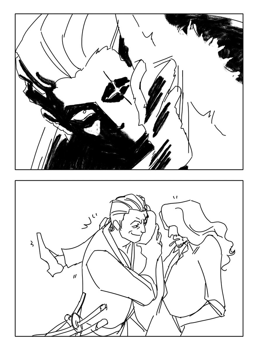 A silly little 40yo zosan (zsz) comic idea I had, OR: how the strongest husbands in the world flirt (1/3)