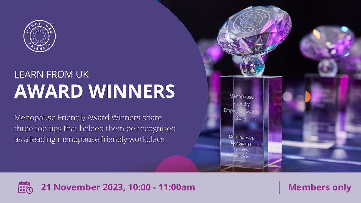 Calling all #Menopause Friendly Members! 📣

Join us for a series of webinars where #MenopauseFriendly 2023 Award Winner members share top tips to get your ideas flowing!

If you’re a member, please check your emails &amp; if you’re not a member, please get in touch.