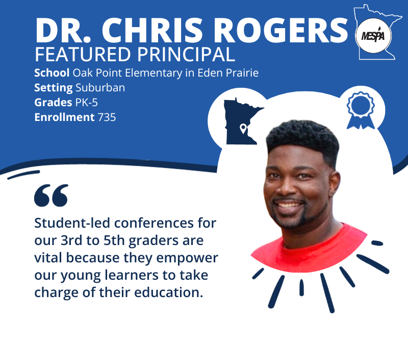 MESPAprincipals's tweet image. Dr. Chris Rogers @DrChrisR1 at Oak Point Elementary, recent Blue Ribbon School winner, @EPS272 has 3rd and 5th grade students lead their conferences. What a great idea! Meet Chris at mespa.net/Featured-2023-… #MESPA