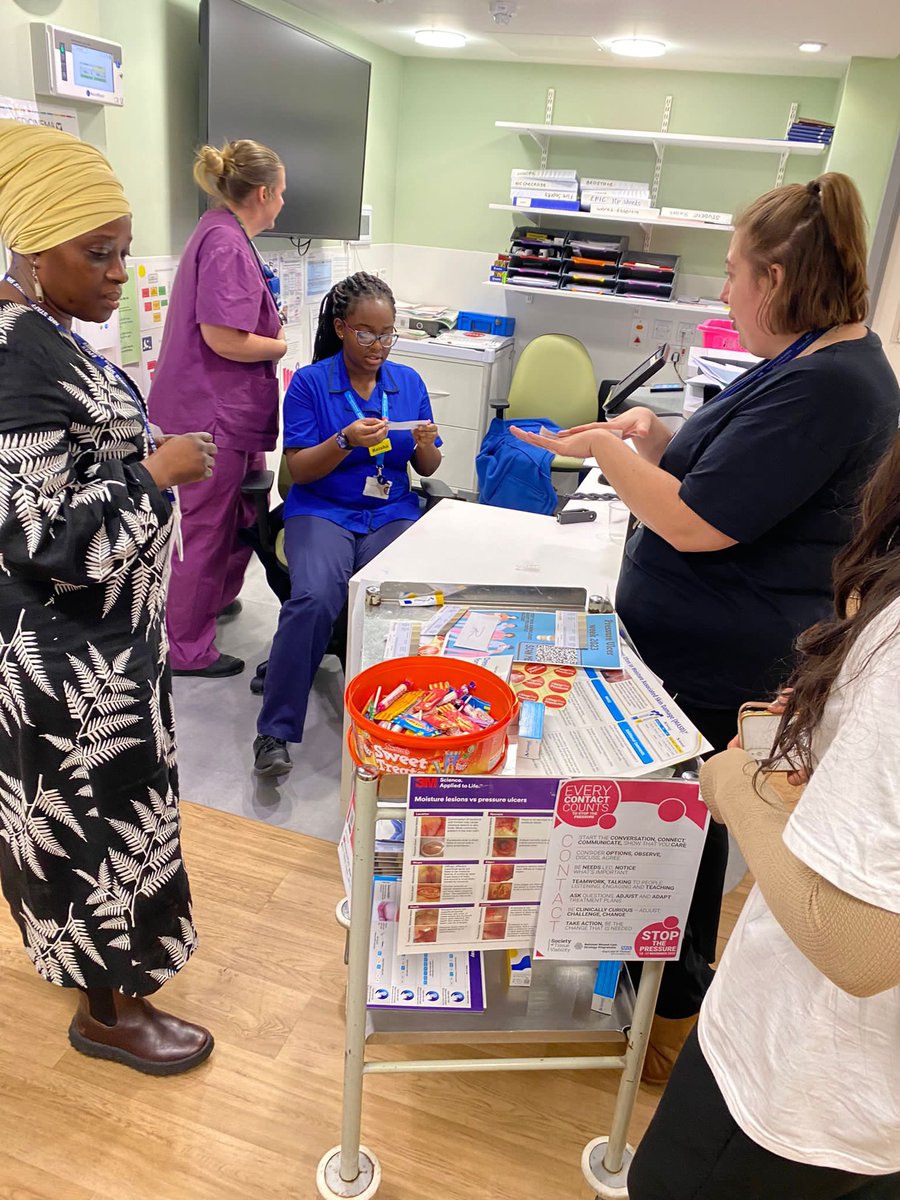 Nav_FlenHealth's tweet photo. #StopThePressureWeek continued today at Guy’s Hospital, supporting the lovely TVNs Sinéad and Issey with their trolley dash through the wards. A great afternoon learning about pressure ulcer prevention and documentation! #everycontactcounts #stopthepressure #flaminal https://t.co/PQbTu3xZnu