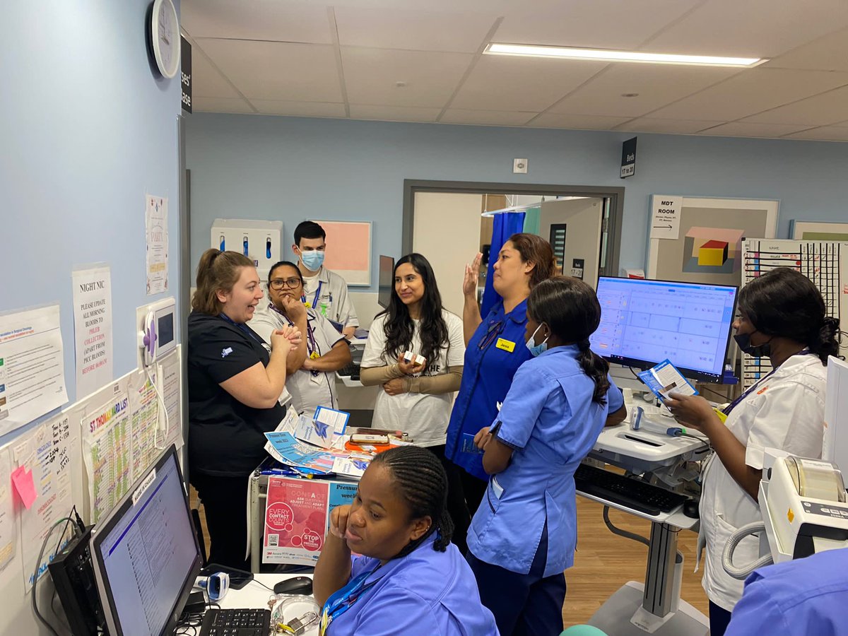 Nav_FlenHealth's tweet photo. #StopThePressureWeek continued today at Guy’s Hospital, supporting the lovely TVNs Sinéad and Issey with their trolley dash through the wards. A great afternoon learning about pressure ulcer prevention and documentation! #everycontactcounts #stopthepressure #flaminal https://t.co/PQbTu3xZnu