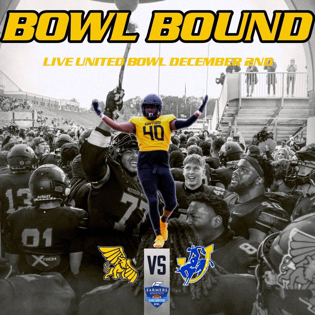 We're headed to Texarkana, AR to play in the <a href="/LiveUnitedBowl/">Farmers Bank & Trust Live United Bowl</a> !!