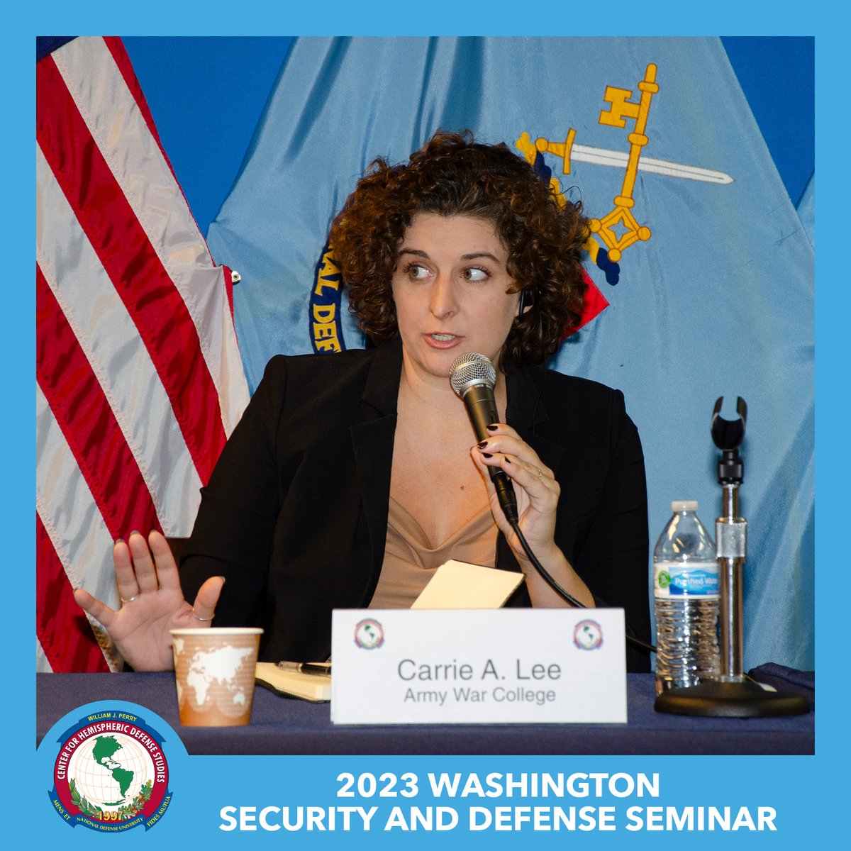 WJPerryCenter's tweet image. Day 3 of #WSDS2023 began with the topic of civil-military relations. Thank you to Carrie Lee of the @us_awc and Nora Bensahel of @SAISHopkins for sharing their perspectives on this important issue.