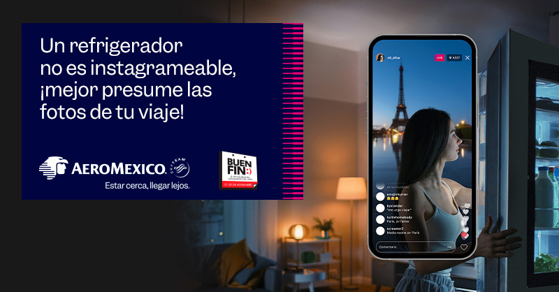 Aeromexico's tweet photo. Este #BuenFin elige un viaje, dale ❤️ y entérate de las mejores tarifas de Aeroméxico. https://t.co/1LSzObS87Y