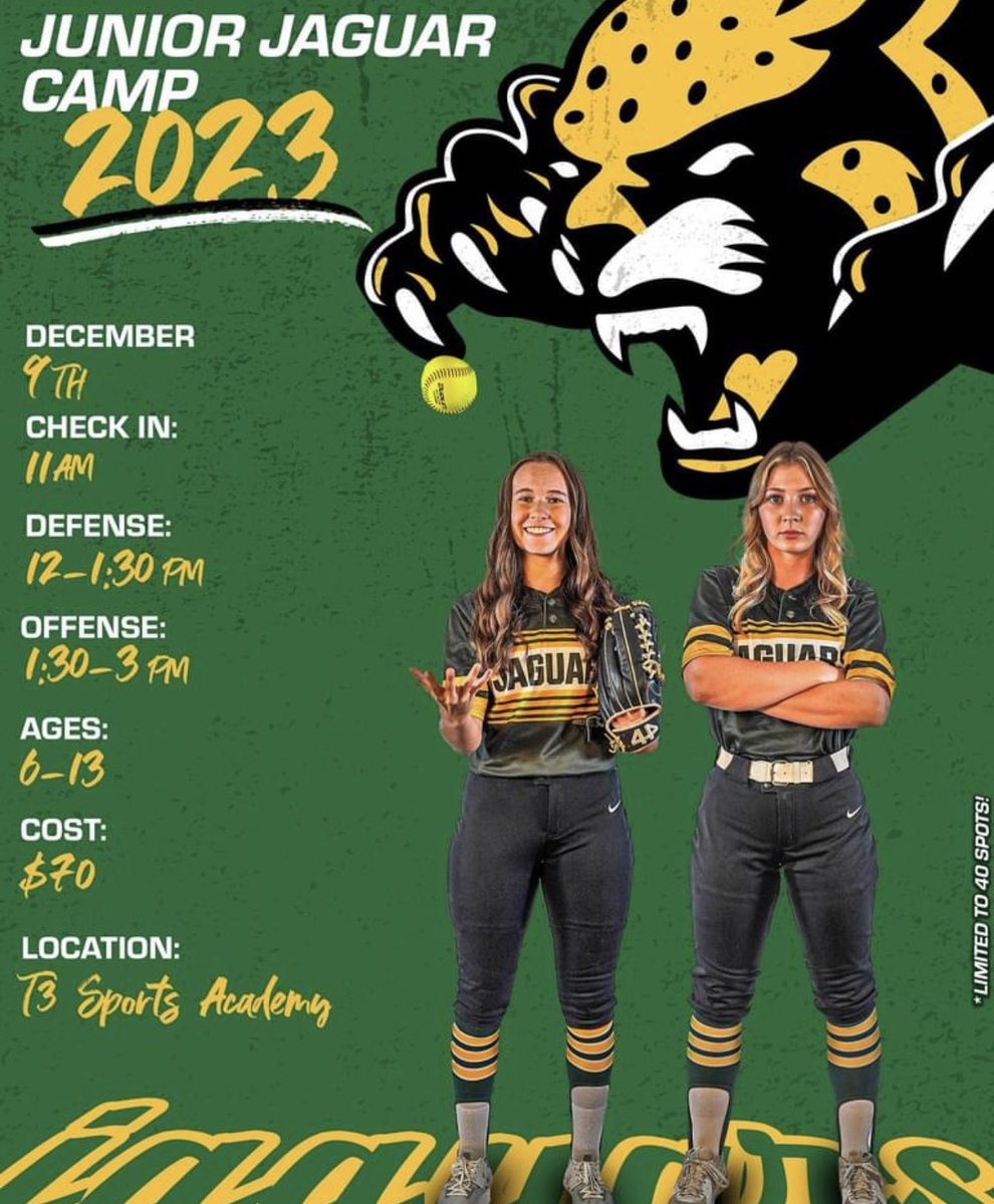 daccwsb's tweet photo. Junior Jaguar Camp is Up! 

December 9th and limited to 40 spots! https://t.co/awcAKbXMoW
