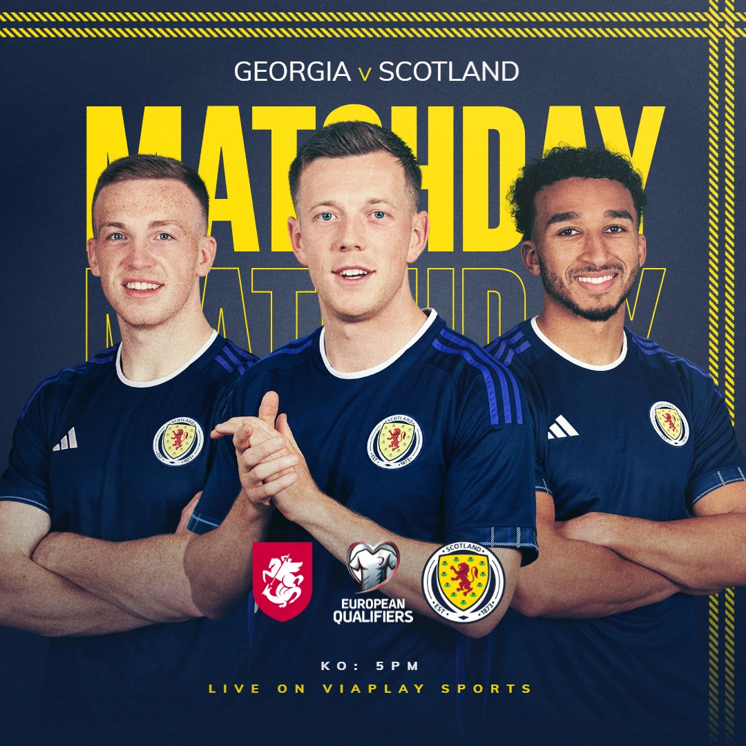ScotlandNT's tweet photo. 🏴󠁧󠁢󠁳󠁣󠁴󠁿 M A T C H D A Y 🏴󠁧󠁢󠁳󠁣󠁴󠁿

🆚 Georgia v Scotland
🏆 UEFA European Qualifiers
⏰ 5pm
🏟️ Boris Paichadze National Stadium, Tbilisi
📺 @ViaplaySportsUK 
➡️ Preview: https://t.co/crFdmIKAbO

#GEOSCO https://t.co/dBbT0Cl2vu