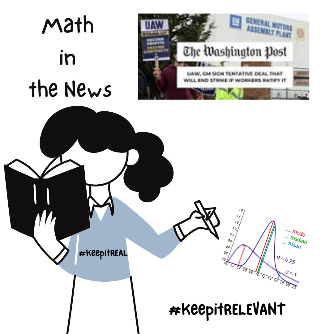 PaulBattaglia's tweet image. Today's closure in Algebra 2 w/ Data Science:

Now that the UAW strike has been settled, we can look at how a 33% increase in pay affects measures of central tendency (mean, median, mode).

#KeepItReal 
#KeepItRelevant
#iteachmath #datascience