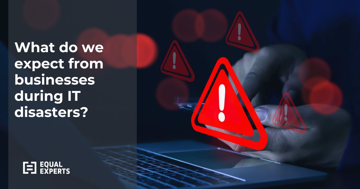 EqualExperts's tweet image. ⚠️ Optus had a tough week with 10 million customers impacted by a network outage. It’s led Stuart Freer of @EqualExperts Australia to question what we expect from businesses during #ITDisasters and why #Communication should be king. 👑
Read more:
hubs.li/Q028RK0P0