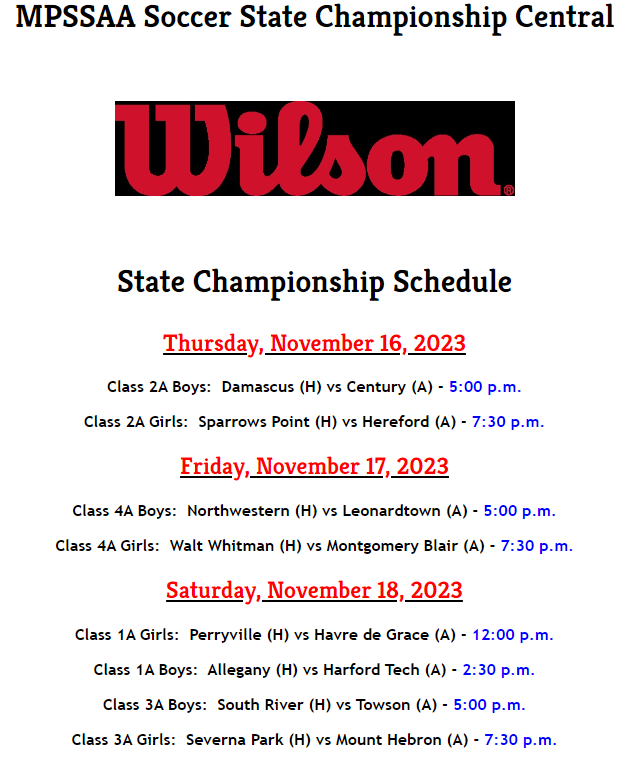 BCPS Athletics (@bcpsathletics) on Twitter photo <a href="/MPSSAA_Org/">MPSSAA</a> state soccer finals are almost here. Head to Ridley Athletic Complex to support our teams! We know we will have a <a href="/BaltCoPS/">Baltimore County Public Schools</a> girls champ in 2A with a <a href="/SPHSAthletics1/">SPHS Athletics</a> & <a href="/HerefordHSBulls/">HerefordHighBulls</a> match up! <a href="/TowsonHSsports/">Towson HS Athletics</a> boys play the 3A title game. Tix:
gofan.co/app/school/MPS… <a href="/MPSSAA_Org/">MPSSAA</a> state soccer finals are almost here. Head to Ridley Athletic Complex to support our teams! We know we will have a <a href="/BaltCoPS/">Baltimore County Public Schools</a> girls champ in 2A with a <a href="/SPHSAthletics1/">SPHS Athletics</a> & <a href="/HerefordHSBulls/">HerefordHighBulls</a> match up! <a href="/TowsonHSsports/">Towson HS Athletics</a> boys play the 3A title game. Tix:
gofan.co/app/school/MPS…