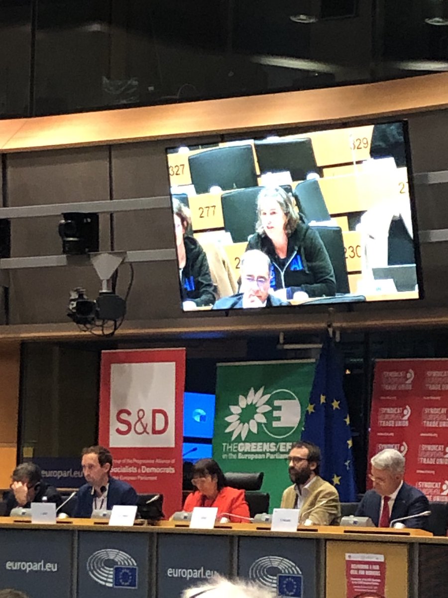 PatriciaVelicu's tweet photo. .@Jude_KD at @etuc_ces’s 2024 EU Elections Manifesto launch event @Europarl_EN: ‘There can be no return to austerity! We need a robust industrial policy with social conditionality! And a European strategy for #JustTransition which is only possible with strong trade union rights’ https://t.co/S84x8f3LAM