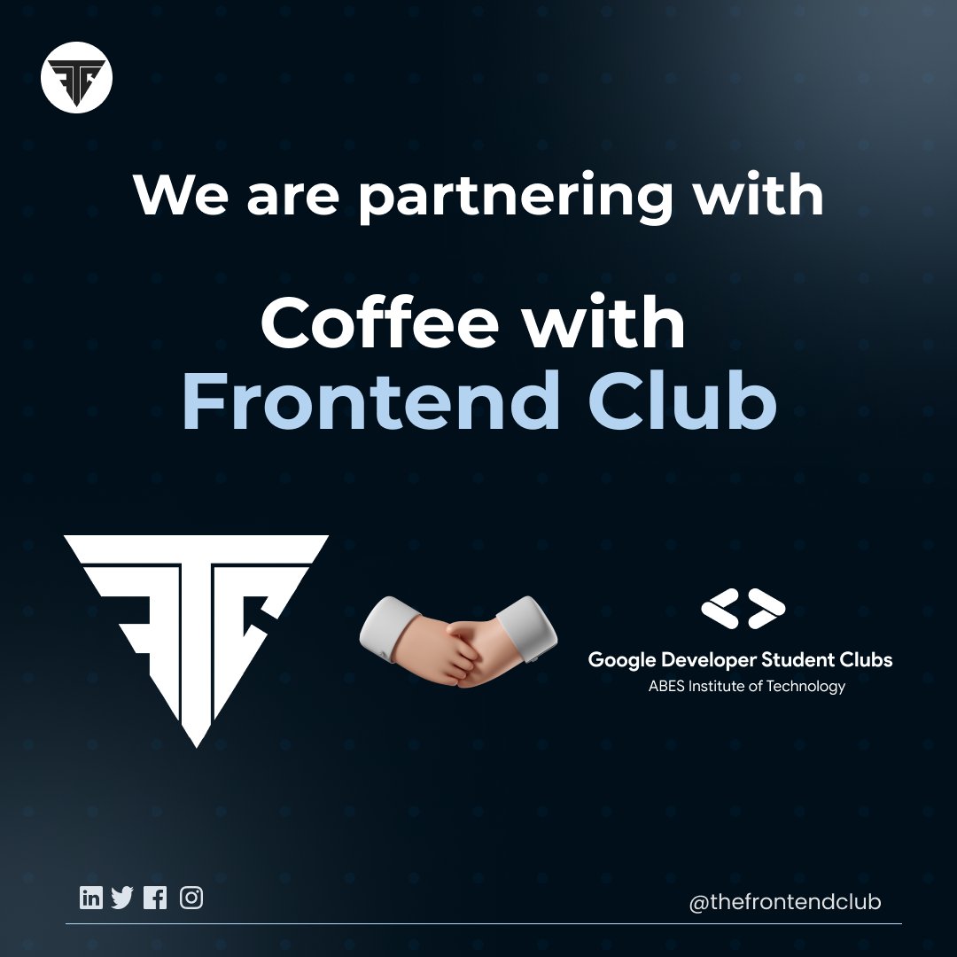 gdscabesit's tweet photo. ☕ We are #BrewingFrontend with #TheFrontendClub🤝

We're excited to announce our collaboration as community partners with @TheFrontendClub for "Coffee with TFC"! ☕💻

Register Now: https://t.co/Ar9Uw3kYQU

#CommunityPartner #CoffeeWithTFC #TheFrontendClub #gdscabesitxTFC https://t.co/EBRoJy0BAU