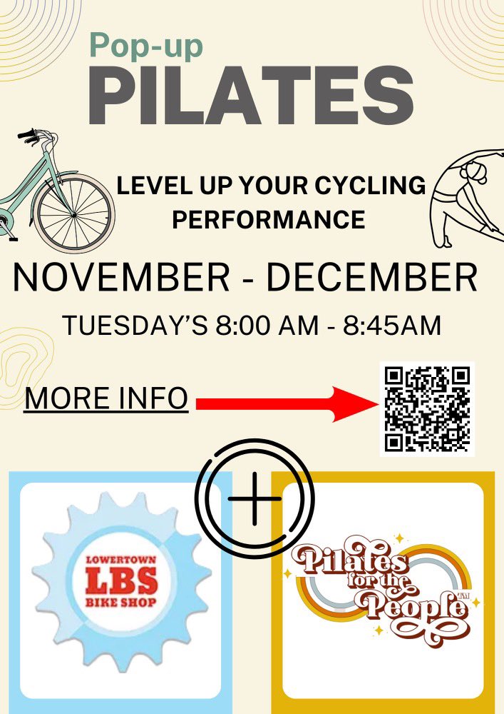 lowertownbike's tweet image. Did you know we have group fitness classes at the shop? Pilates is perfect for cycling!
