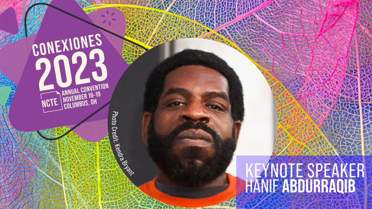 Join us in welcoming Hanif Abdurraqib as the #NCTE23 opening General Session keynote speaker! <a href="/NifMuhammad/">Hanif Abdurraqib</a> is a poet, essayist, author, and cultural critic from Columbus, Ohio, and the recipient of a MacArthur Foundation “Genius” grant. Learn more: convention.ncte.org/speakers/.