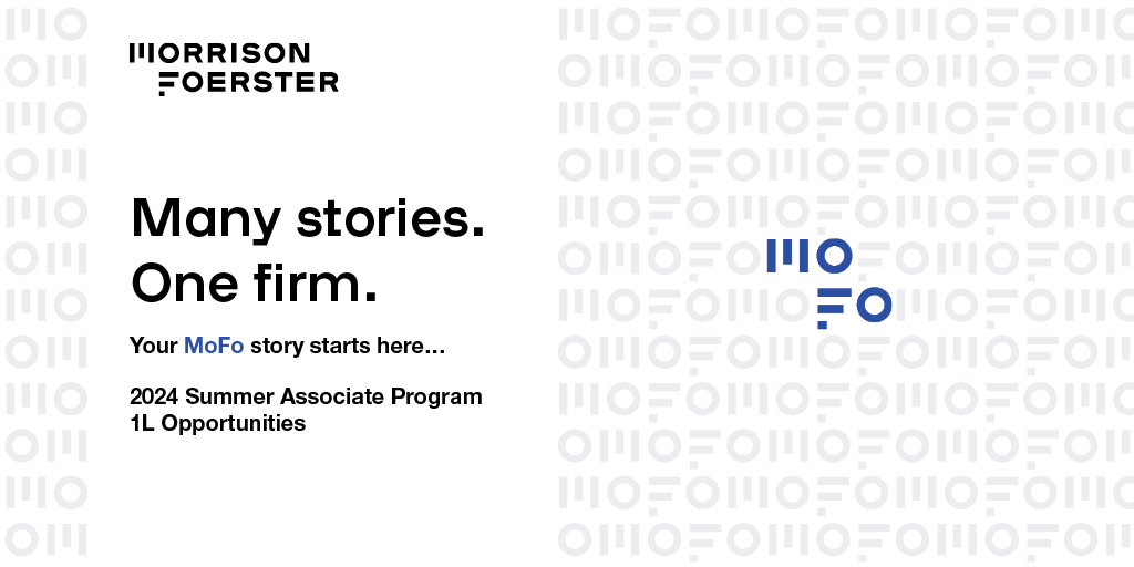MoFoLLP's tweet image. We are accepting 1L #SummerAssociate applications for our 2024 Summer Associate Program! To learn more about our opportunities, visit: bit.ly/3Qr23O7 #SummerLikeaMoFo #MyMoFoStory