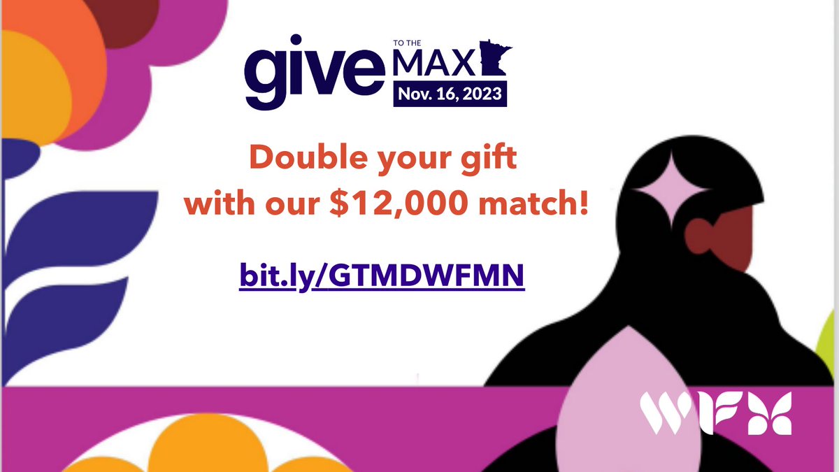 The Women's Foundation of Minnesota has invested nearly $50 million to boldly drive systems changes for women, girls, and gender-expansive people for the past 40 years. Help us continue this legacy by donating tomorrow during Give to the Max Day! #GTMD23 bit.ly/GTMDWFMN