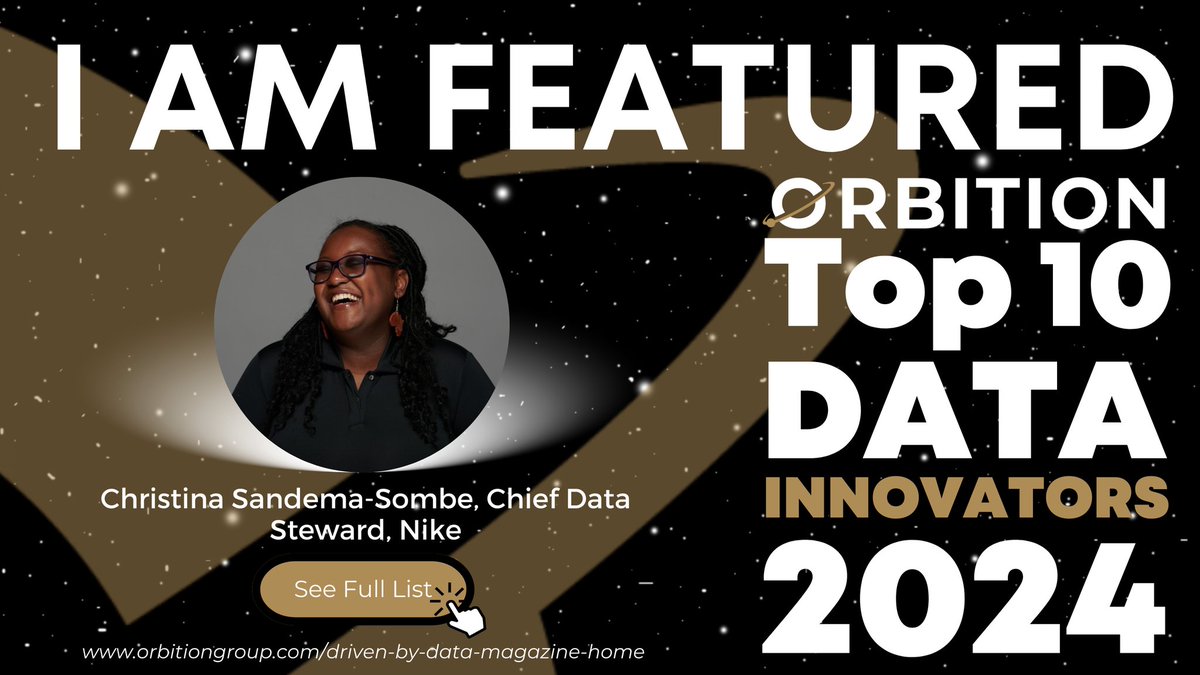 I am honored to be recognised as one of the Top 10 Innovators by Orbition Group in their Driven by Data Magazine! 🚀

orbitiongroup.com/driven-by-data…  

Thank you, @Orbition Group, for this honor! #TopInnovator #DrivenByData #DataInnovation #BDBMAG