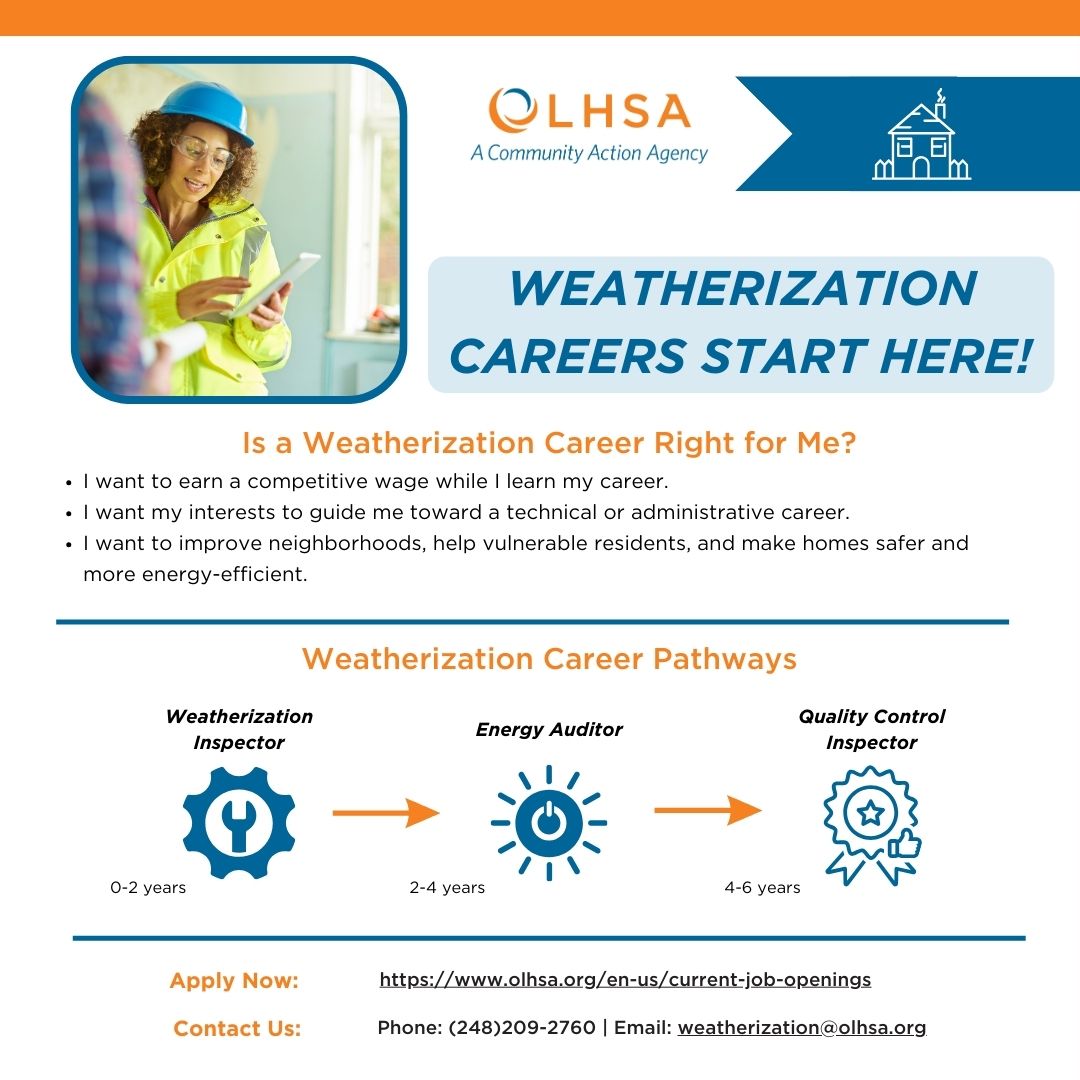 Join Our Weatherization Team: Are you passionate about creating energy-efficient homes? We're looking for dedicated team members to make a difference. Join the OLHSA Weatherization team and be part of the solution! tinyurl.com/weatherization…