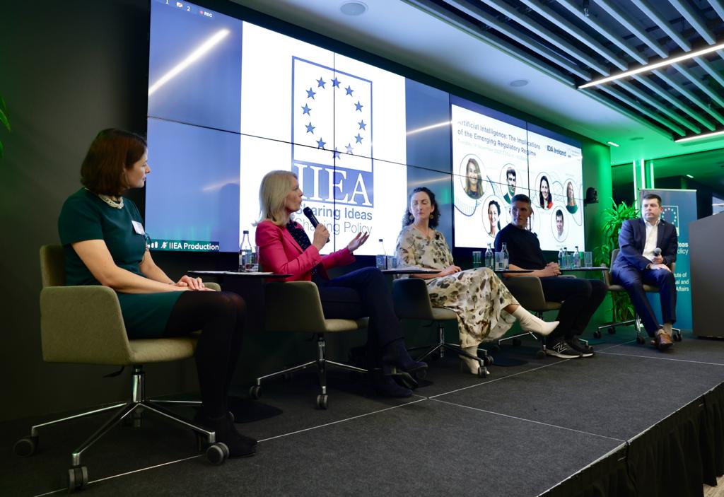 IDAIRELAND's tweet image. We were delighted to partner with the @IIEA and collaborate on the #AI event hosted at our Global HQ yesterday. The event brought together expert panellists to explore the EU's AI Act, and the economic &amp;amp; business implications of Artificial Intelligence. 
#InvestInIreland