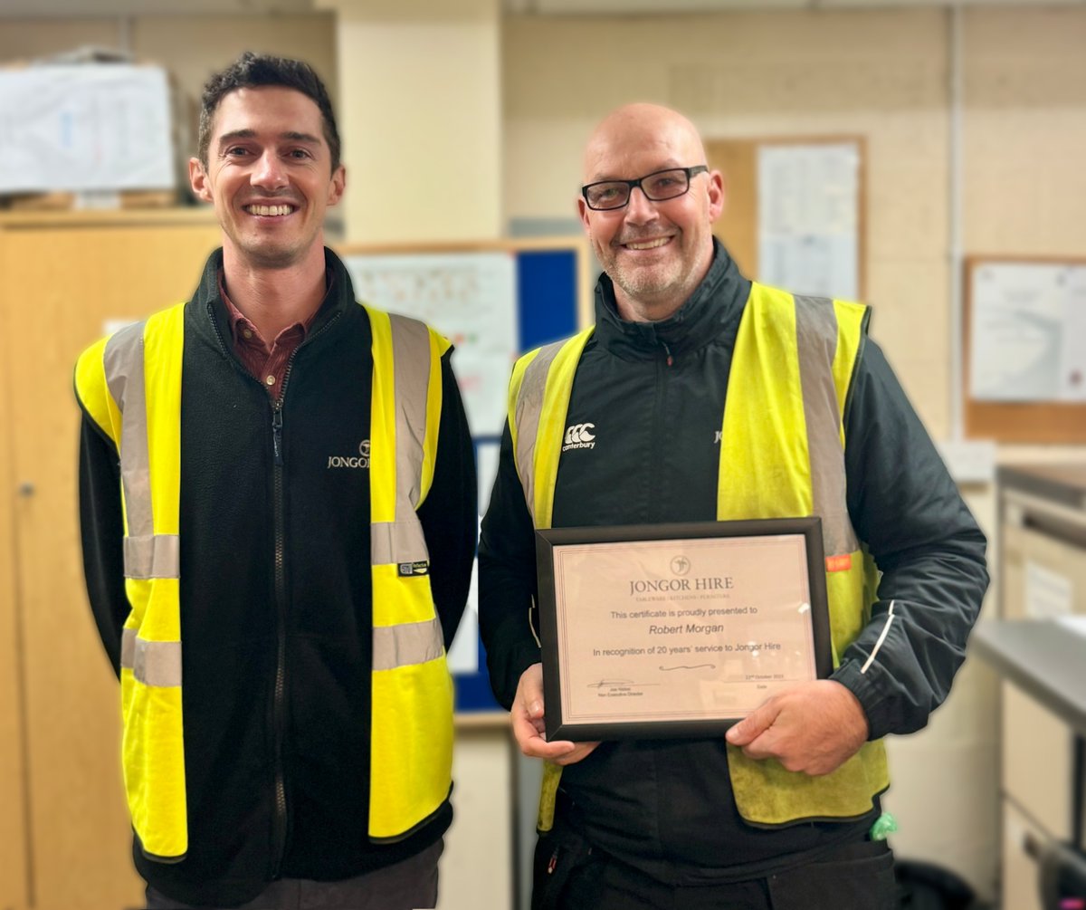 Congratulations and thank you to Rob Morgan (Transport Manager) who is celebrating 20 years with Jongor! 😀 #eventprofs