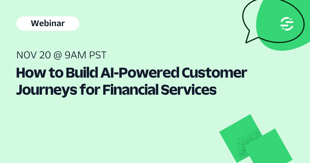 In this interactive webinar, we’ll demonstrate how Twilio Segment’s Customer Data Platform helps businesses in the financial sector strike the perfect balance between AI-powered customer engagement and the rigorous regulatory landscape. webinars.segment.com/segment/How-to…