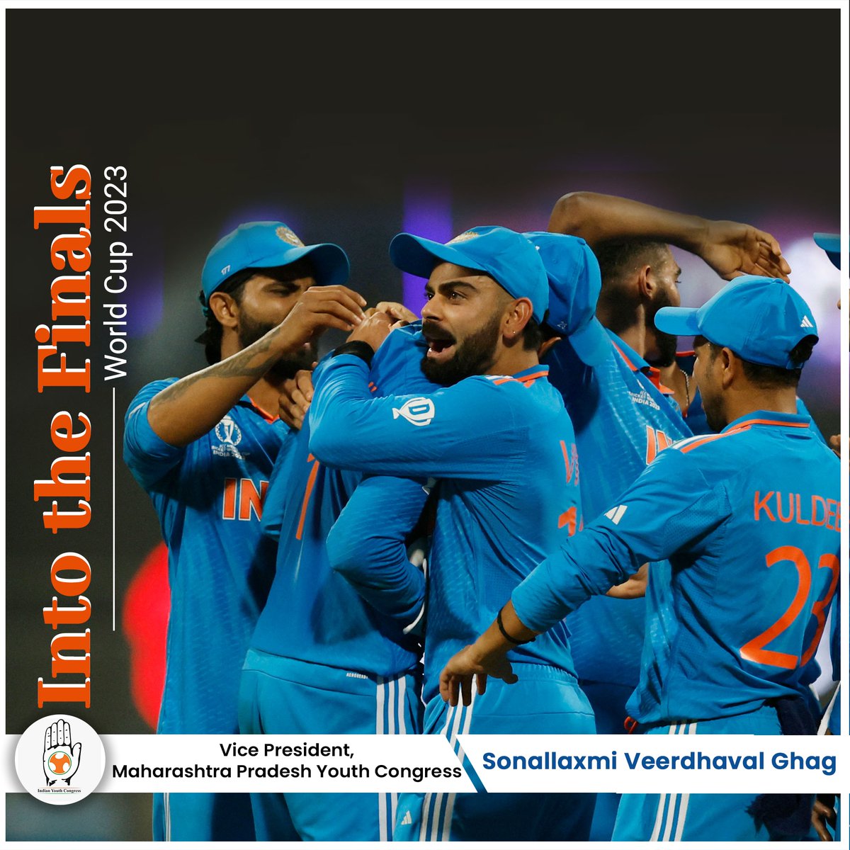 'Victory echoes across the pitch as Team India triumphs in the ODI World Cup semi-final! 🇮🇳🏏 #CricketGlory #TeamIndia'